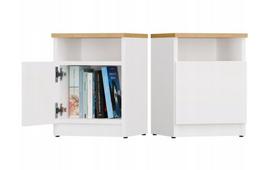 bedside - Naktinė spintelė Top E Shop Galax 30/1D, balta (White) - 3 nuotrauka