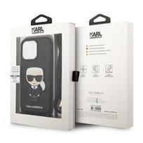 iphone 13 pro odinis deklas - Karl Lagerfeld Leather Monogram Patch and Cord Iconik Case for iPhone 13 Pro / 13 - Black - 2 nuotrauka