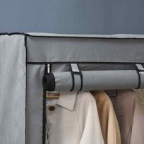 homcom sulankstomas - HOMCOM Medžiaginė spinta, pilka (Gray), 118 cm x 49 cm x 170 cm - 3 nuotrauka