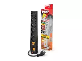 ilgintuvas 1.5 - HSK Data Surge Protector 7 Outlet Black 1.5m - 3 nuotrauka