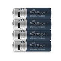 elementai aa - BATTERY RECH. LI-ION AA 1.5V/1400MAH 4P MRBAT161 MEDIARANGE - 4 nuotrauka