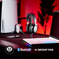 belaides ausines - HyperX Cloud III S Wireless White (Baltos) - 2 nuotrauka