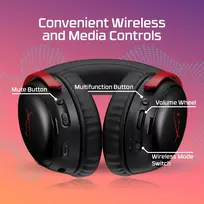belaides ausines - HyperX Cloud III S Wireless White (Baltos) - 6 nuotrauka