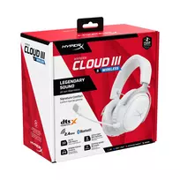 belaides ausines - HyperX Cloud III S Wireless White (Baltos) - 9 nuotrauka