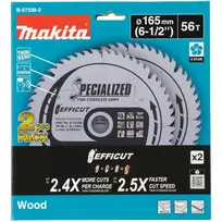 diskai - Makita B-57336-2; 165x1,45x20 mm; Z56; 23°; 2 vnt. - 3 nuotrauka