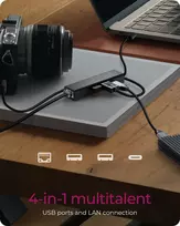 usb c 3.2 hub - Icy Box Hub IB-HUB1439-LAN 4w1 HUB, 1x USB-C, 2xUSB-A, 1x LAN - 5 nuotrauka