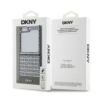 samsung galaxy flip 6 dekliukas - DKNY PU Leather Repeat Pattern Bottom Stripe dėklas, skirtas Samsung Galaxy Z Flip 6/7 FE, rudas (Brown) - 2 nuotrauka