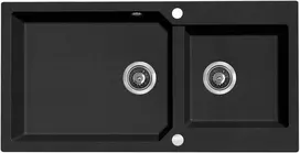 Virtuvinė plautuvė Kuchinox Milos, granitas, 98 cm x 50 cm x 20 cm, juoda sp.