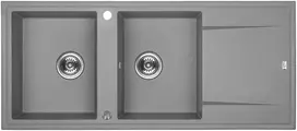 Virtuvinė plautuvė Laveo Megalo SBE_521T, Grey, granitas, 116 cm x 50 cm x 17 cm, pilka sp.