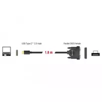 lygiagret - Kabelis USB Delock USB-C - USB-C 1.8 m Juodas (62980) - 3 nuotrauka