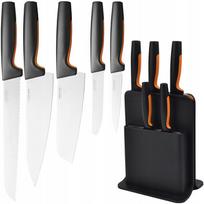 Fiskars Functional Form peilių rinkinys su stovu, 5 vnt., Juodas (Black) 1057554