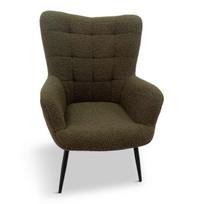 Poilsio krėslas Domoletti GEO TEDDY, Juodas (Black)/Žalias (Green), 73 cm x 73 cm x 99 cm