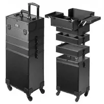 lagaminai - VEVOR 5 viename kosmetikos lagaminas su ratukais, Juodas (Black) - 1 nuotrauka