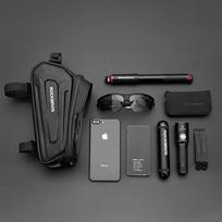 kisene telefonui - Rockbros B68-1 šarvuotas dviračio krepšys su telefono kišene, 1.7l, juodas (Black) - 3 nuotrauka