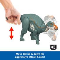zaislinis dinozauras - Žaislinė figūrėlė Mattel Jurassic World Rebirth Wild Roar Maiasaura JGC82, 31 cm, mėlyna - 4 nuotrauka