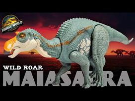 zaislinis dinozauras - Žaislinė figūrėlė Mattel Jurassic World Rebirth Wild Roar Maiasaura JGC82, 31 cm, mėlyna - 5 nuotrauka