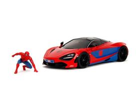 zaislinis automobilio modelis - JADA Spider-Man McLaren 720S su figūrėle, Raudona (Red) - 2 nuotrauka