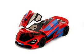 zaislinis automobilio modelis - JADA Spider-Man McLaren 720S su figūrėle, Raudona (Red) - 3 nuotrauka