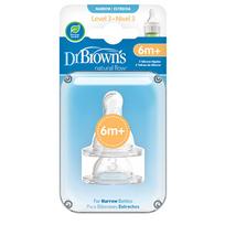 dr brown zindukas siauru kakleliu - Dr.Browns Silikoniniai žindukai 6m+ - 2 nuotrauka