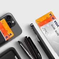 magnetines korteles - Tech-Protect MagWallet MagSafe Magnetic Wallet for Phone Orange - 4 nuotrauka