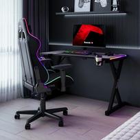 rgb stalas - Žaidimų stalas Huzaro Hero 2.3, 120 cm x 60 cm, 72 cm, juoda sp. - 2 nuotrauka