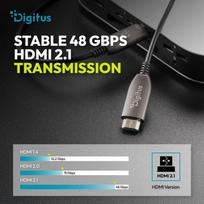 hdmi 2.0 kabelis 20m - ASSMANN HDMI AOC Hybrid-fiber connection cable Type A M/M 20m UHD 8K60Hz CE gold bl - 2 nuotrauka