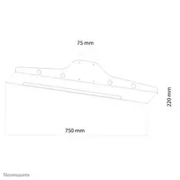 televizoriai 75 cm - NEOMOUNTS BY NEWSTAR KEYBOARD- & MOUSE HOLDER (WIDTH: 75 CM) VESA 75X75 - 2 nuotrauka