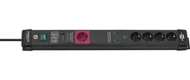 ilgintuva su rite - Brennenstuhl Premium-Line 5 lizdų, 3 m, su apsauga nuo viršįtampio, juodas (Black) - 6 nuotrauka