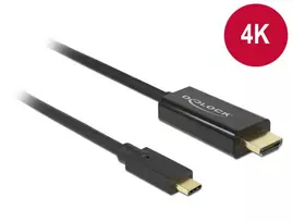 usb c laidas 4k - Delock Cable USB / HDMI 1m Black - 2 nuotrauka