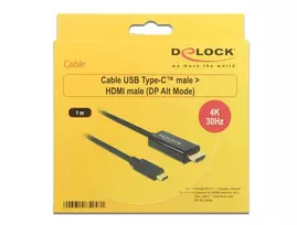 usb c laidas 4k - Delock Cable USB / HDMI 1m Black - 3 nuotrauka