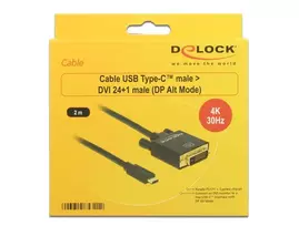dvi d laidas - Delock Cable USB / DVI-D Black 2m - 3 nuotrauka