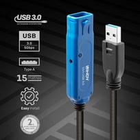usb extension cable 15m - CABLE USB3 EXTENSION 15M/43229 LINDY - 2 nuotrauka