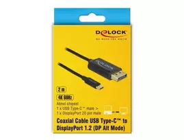 usb c laidas 4k - Delock 83710 USB-C į DisplayPort 4K 60Hz 2m Juodas (Black) - 3 nuotrauka