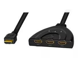 hdmi switch - LogiLink HD0040 HDMI skirstytuvas 1x3/3x1, 4K/30Hz, CEC, Juodas (Black) - 6 nuotrauka
