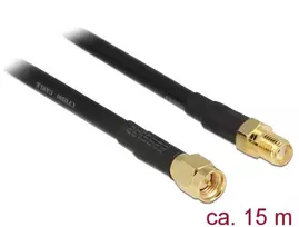 sma antenos - Delock CFD200 SMA antenos kabelis 15m Juodas (Black) - 2 nuotrauka