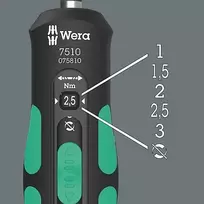 dinamometrinis 1 4 - Wera 7510 Kraftform Safe-Torque Speed atsuktuvas 1-3Nm (Juodas/Black) - 4 nuotrauka