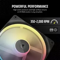 rgb ventiliatoriai - Corsair iCUE LINK LX140-R RGB 140 mm Juoda 2 vnt. - 3 nuotrauka
