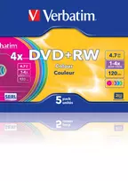12 7 diskas - DVD+RW Verbatim [ slim jewel case 5 | 4.7GB | 4x | Colour ] - 4 nuotrauka