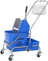 HOMCOM Valymo vežimėlis, 25 l, mėlynas (Blue)