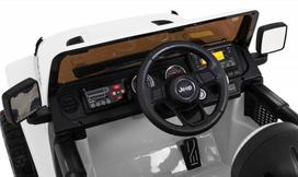 dvivietis elektromobilis - Elektromobilis JEEP WRANGLER Rubicon baltas - 12 nuotrauka