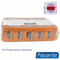 prezervatyvai - Prezervatyvai Pasante Strawberry Crush, 144 vnt. - 2 nuotrauka