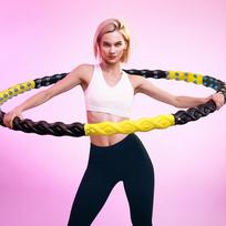 masazinis lankas hula hoop - Wozinsky WHH-110 Hula Hoop masažuoklis su mazgeliais, juodas ir geltonas - 2 nuotrauka