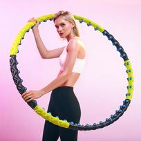 masazinis lankas hula hoop - Wozinsky WHH-110 Hula Hoop masažuoklis su mazgeliais, juodas ir geltonas - 3 nuotrauka