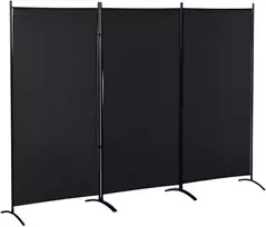 HOMCOM Kambario pertvara, 3 dalių, juoda (Black)