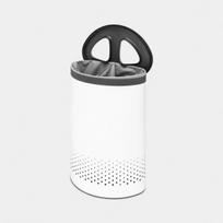 skalbiniu deze - Brabantia Skalbinių krepšys Selector 55 l su juodu dangteliu baltos spalvos - 2 nuotrauka