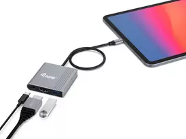 hdmi type c to hdmi - Equip 3 in 1 USB-C to HDMI / USB-A / USB PD Adapteris, 3.2 Gen 1 (3.1 Gen 1), USB Type-C, HDMI output, 3840 x 2160 pikselių - 5 nuotrauka