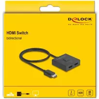 hdmi 144hz cable - Delock HDMI Switch 2 į 1 bidirekcionalus 8K Juodas (Black) - 2 nuotrauka