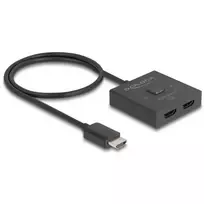hdmi 144hz cable - Delock HDMI Switch 2 į 1 bidirekcionalus 8K Juodas (Black) - 4 nuotrauka