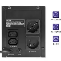 12v 7ah - QOLTEC 53775 UPS 1200VA 720W - 6 nuotrauka