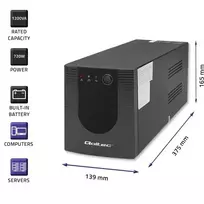 12v 7ah - QOLTEC 53775 UPS 1200VA 720W - 8 nuotrauka